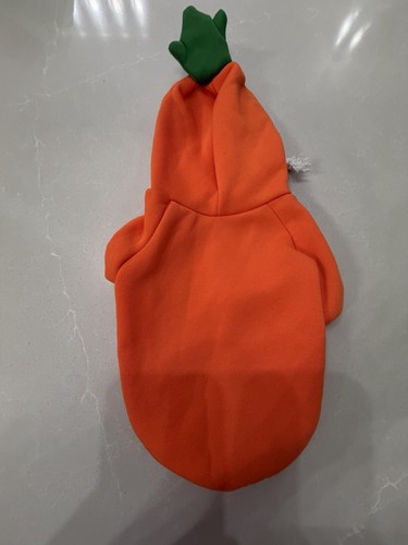 Carrot Dog Costume Hoodie Cotton Orange Green White Leaf Detail