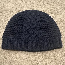 Baby Gap Newborn 3-6 Months Cable Knit Fleece Lined Hat Beanie Navy