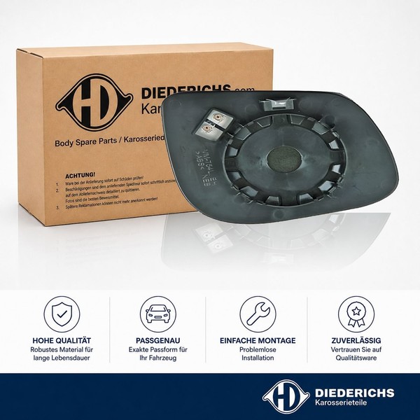 Spiegelglas Aussenspiegel Rechts Diederichs 6506026 FÜR KIA Ersatzglas Spiegel-image