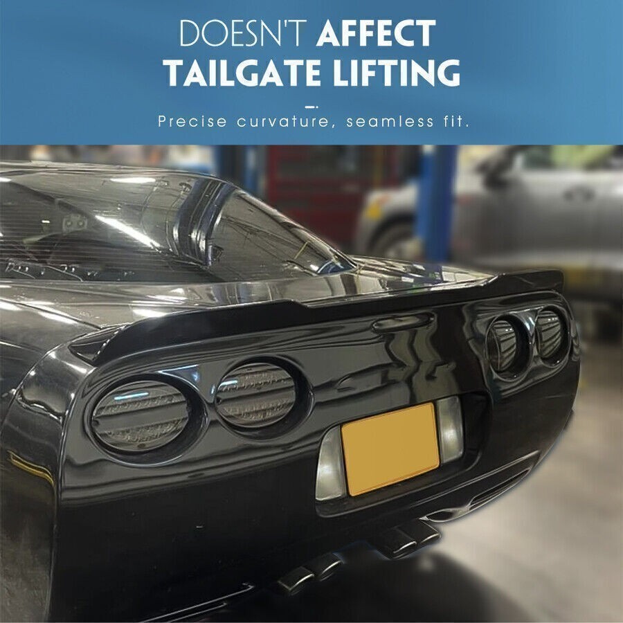 Glossy Black For 1997-04 Corvette C5 Rear Trunk Spoiler Wing ZR1 Extended Style