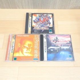 SEGA SATURN Console Japanese Gray  with 2 controllers & 8 games tested NTSC-J