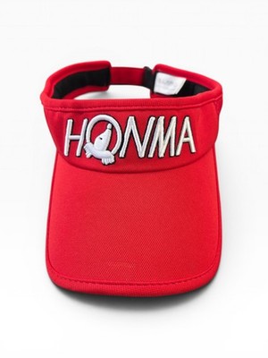 Honma Adult Red & White Stretch Adjustable Golf Visor 