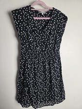 Cotton Polkadot Summer Dress Black Size 10 Red Herring