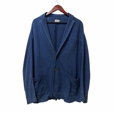 Faherty Mens Inlet Cotton Knit Blazer Size L Indigo Wash Casual Stretch Preppy