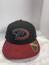 NWT Arizona Diamondbacks Hat Cap Fitted Mens 7 Black Red MLB Baseball New Era