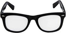 Nerd Glasses School Black Frame Fancy Dress Up Halloween Adult Costume Accessory
