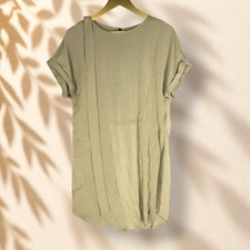 SheIn Dress Women M Medium Gray Shift Short Belted Short Sleeve Round Neck