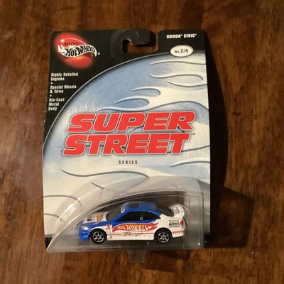 Hot Wheels Super Street Honda Civic Diecast Car Blue White Red