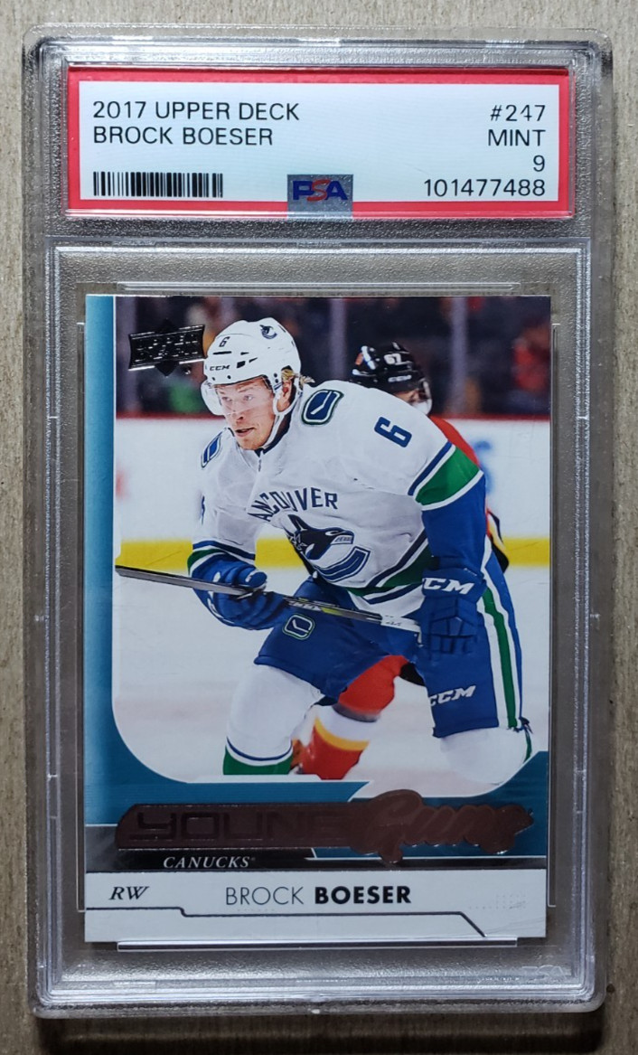 2017 Upper Deck Young Guns Brock Boeser RC PSA 9 Vancouver Canucks Rookie #247