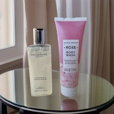 PECKSNIFFS England Gardenia & White Peach + OLIVIA GRACE Rose Body Gel Wash LOT