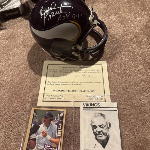 Minnesota Vikings Signed Mini Helmet With Coa