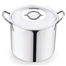 Large Stainless Steel Stock Pot 12 Quart Capacity Silver Cooking Pot
