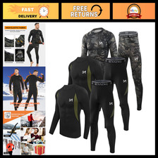 Men's Thermal Underwear Set - Fleece Lined Long Johns Base Layer for Cold Weathe
