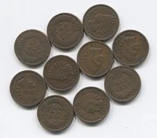 Indian Head Pennies 10 Coin Lot with 2 pre-1900’s