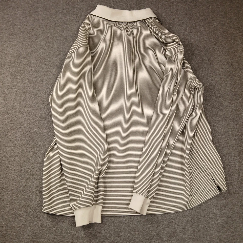 Polo de golf Champion's Tour para hombre talla XXL negro blanco a rayas manga larga Foto 2 de 4