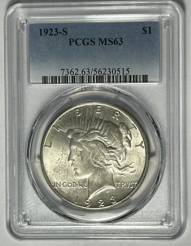 1923 S PEACE DOLLAR PCGS MS 63