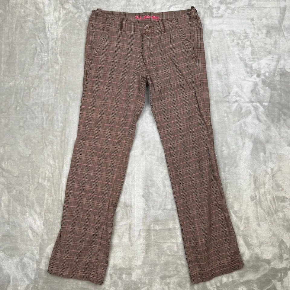 Pantalones a Cuadros US Polo Assn Mujer 11/12 Marrón Rosa Pierna Recta Carrera Foto 4 de 4