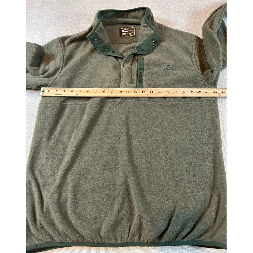 Drake водоплавающих птиц флис пуловер куртка мужская XL зеленый Snap шеи охоты - Изображение 4 из 4