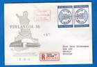 STAMPS FINLAND-Centenary of 1st Finnish Stamp and Exhibition, "R" FDC ,1956-#