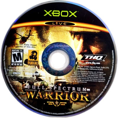 Scratch-Free - Full Spectrum Warrior - Microsoft Xbox Pristine Tested Authentic
