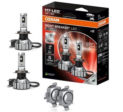 OSRAM NIGHT BREAKER H7 LED 330% Set für VW Tiguan AD 2016+ inkl. H7 Adapter DA03
