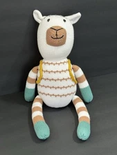 Pottery Barn Modern Baby Traveling Alpaca Llama Organic Knit Plush 18" Finn Emma
