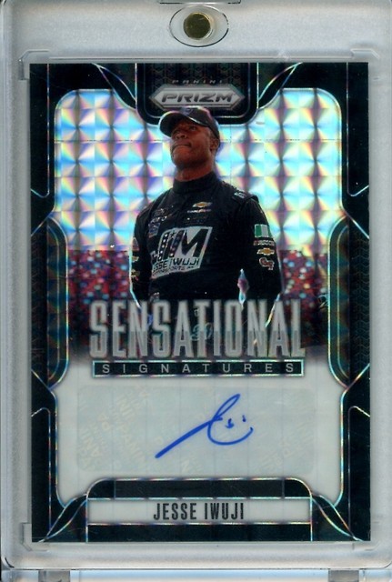 Jesse Iwuji 2025 Panini Prizm NASCAR Racing Black Finite Singatures Auto #1/1