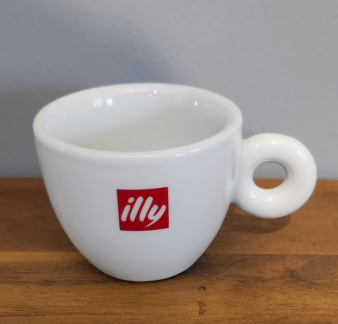 Classic Illy Espresso Cup – White Porcelain Demitasse Espresso 2 oz