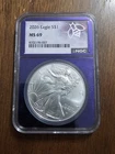 2026 American Silver Eagle NGC MS69 1 oz .999 Fine Custom TraderBea Purple Core