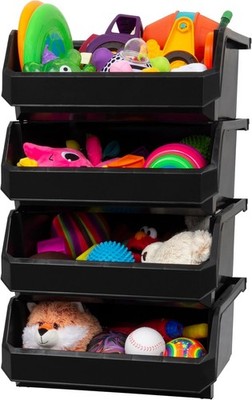 ReadySpace Extra Large Plastic Storage Bins, Stackable Organizer Containers f...