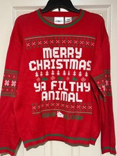 New HOME ALONE MERRY CHRISTMAS YA FILTHY ANIMAL Ugly Holiday Sweater Mens Size M