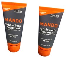2 Mando Whole Body Deodorant Invisible Cream Mt Fuji Scent 2.2 Oz Each