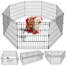 Puppy Pet Playpen 8 Panel 24 Inch Indoor Outdoor Metal Portable Folding Anima...