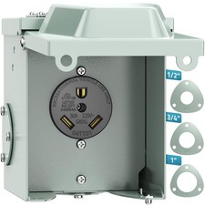 30A RV Power Outlet Box Nema TT-30R Enclosed RV Panel 125V Amp RV Outlet