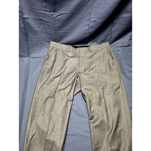 Kenneth Cole Reaction Men's Flat-Front Dress Pants Gray 32W 30L Very Good