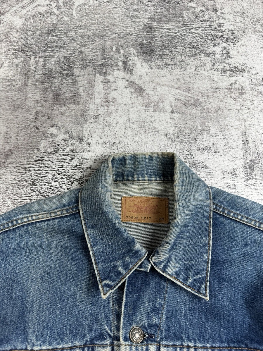 Vintage Levi's 90S USA Trucker Denim Jeans Button Jacket 70506