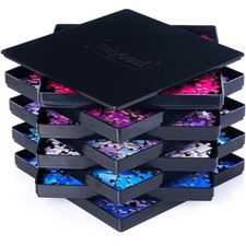 8 Puzzle Sorting Trays with Lid 8" x 8" - Jigsaw Puzzle Accessories Black Bac...