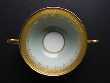 SINGLE AYNSLEY 7348 BERKELEY NILE GREEN SOUP COUPE SERRATED RIM