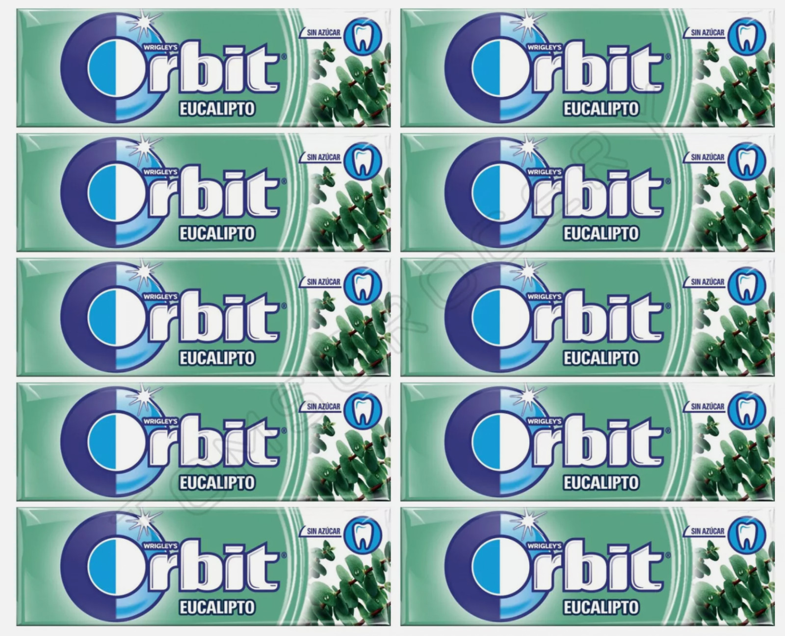 30 x WRIGLEY'S ORBIT EUCALYPTUS Flavor Chewing Gum SUGARFREE 14g 0.49oz