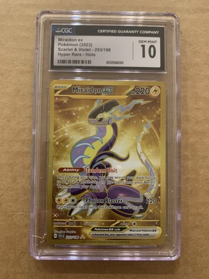 25th anniversary pokemon cards japanese Miraidon ex Gold Hyper Rare Scarlet & Violet Base 253/198, NM Pokemon main image 0