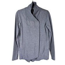Lululemon Belle Wrap Snap Jacket 4 Gray French Terry Athleisure Stretch Active