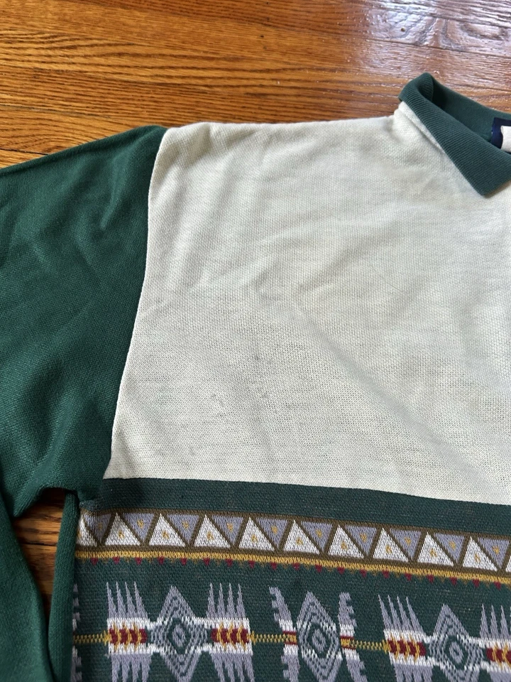 Vintage Blair Mens Long Sleeve Collared Shirt With Aztec Design Size Large - Image 2 of 4