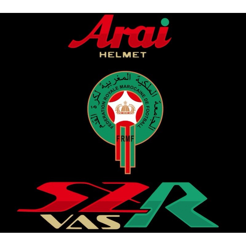 Stickers Arai Maroc autocollants premium finition mate