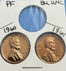 🔥1960, 1961  P Lincoln Wheat Penny Gem Bu Unc ✨Proof✨