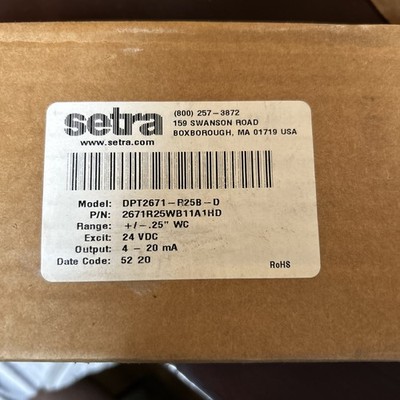 SETRA 2671-R25W-B-11-A1-HD / 2671R25WB11A1HD (NEW - OPEN BOX)