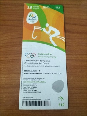 Used Ticket Olympic 19/08 2016 Rio Olympia E10 Equestrian Jumping 
