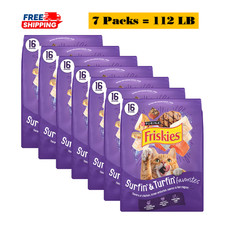 7 Pack, Friskies  Surfin'  Turfin' Favorites Adult Dry Cat Food, 16 LB