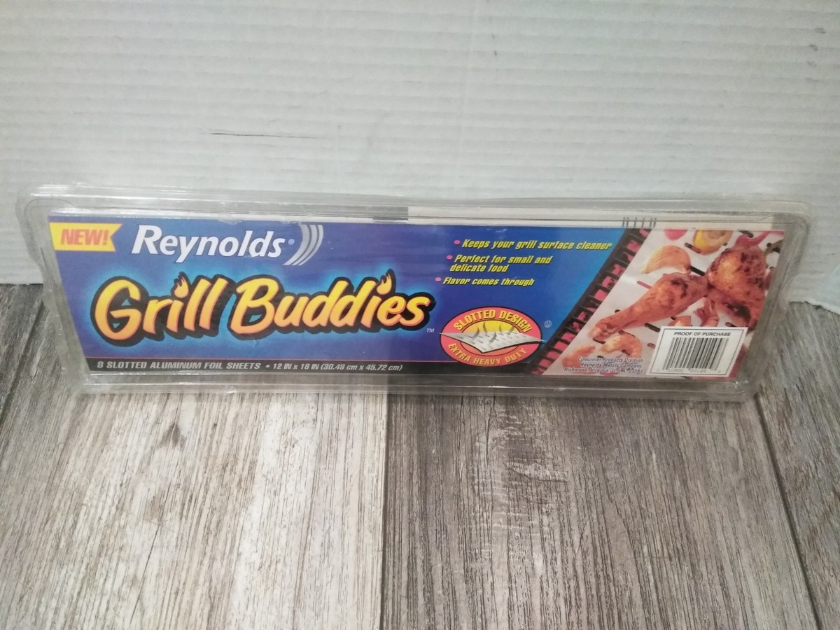 NOS Reynolds Grill Buddies Slotted Aluminum Foil Sheets Heavy Duty 12