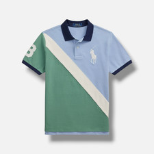 Polo Ralph Lauren Boys Blue Big Pony Mesh Polo Shirt Size XL 18-20 