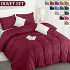 3 Piece Duvet Cover Set with Button Closure Super Soft Quilt Cover Bedding Sets